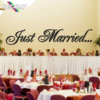 

Decally Happy Weding Wall Board Stickers Just Married Applied for Wedding Decoration All Kinds of Types Can Be Chosen