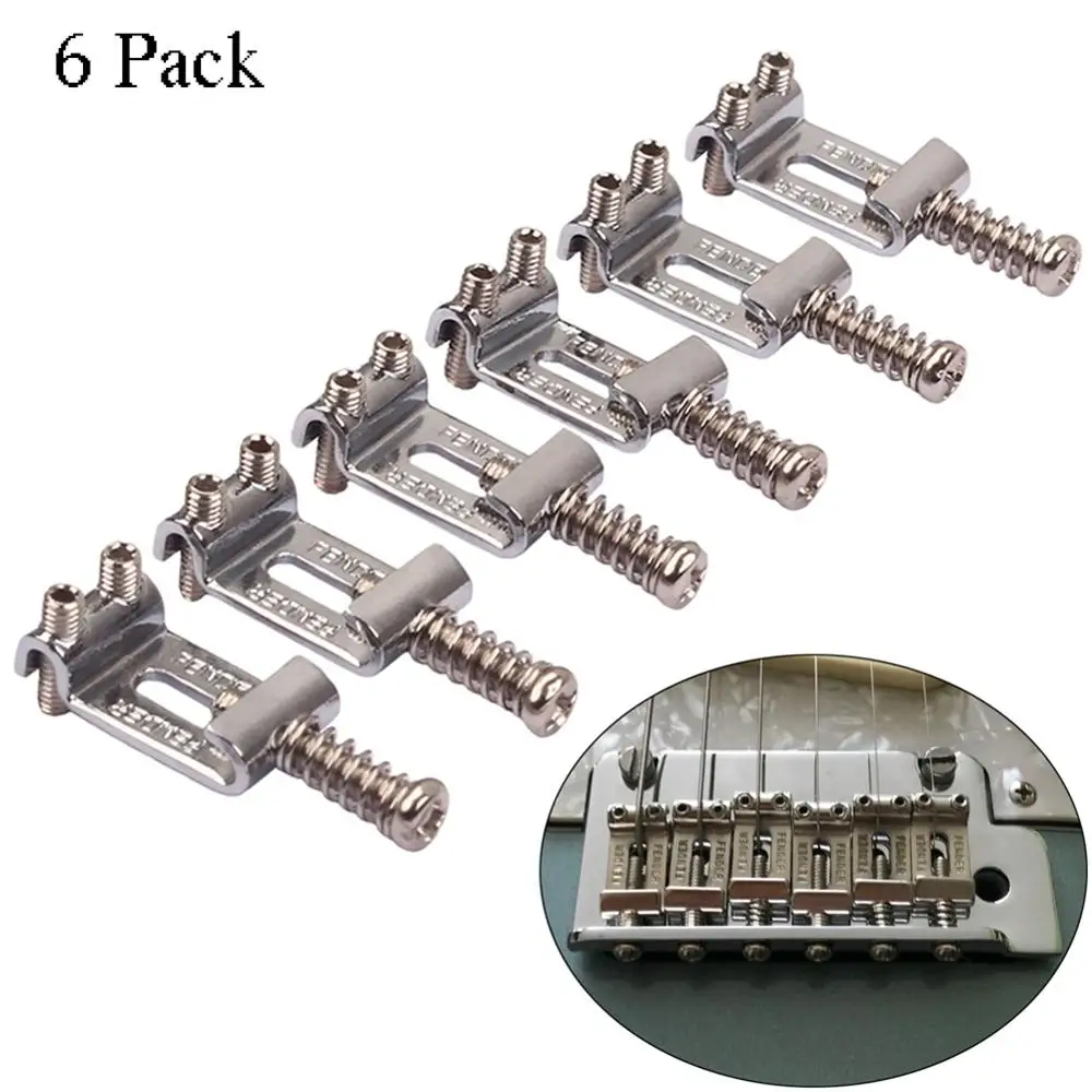 

6 Roller Vibrato Bridge Pull String Code Electric Guitar Saddle For The Stratocaster Telecaster 3.2 * 1 * 0.5cm Nickel Metal