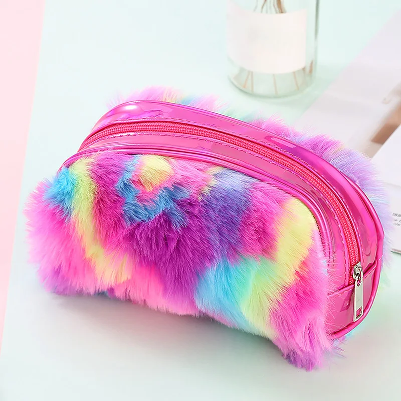 Portable Storage Bags New Plush Makeup Bag Women Large Capacity Zipper Cosmetic Bags Cases Traveling Bag Waterproof Make Up Bags