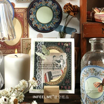 

30 Pcs/set Vintage Memo Sheet Retro Pattern Border Mirror Memo Pad Creative Decorative DIY Diary Journal Notepad Decoration