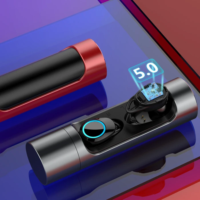 TWS bluetooth 5.0 Wireless Earphone IPX6 Waterproof bluetooth Earbuds In Ear Metal Earphone for Iphone for Huawei