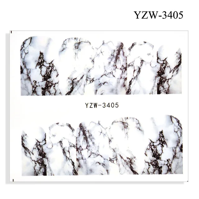 Colorful Face Flower Stickers Nail Stickers Transfer Nails Water Decal Nail Decals Leaf Sticker Series Watermark Nails Geometric YZW-3405