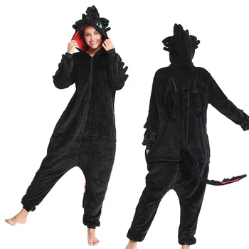 

Anime How to Train Your Dragon Toothless Cosplay Costume Onesie Adult Unisex Winter Flannel Jumpsuit Pajamas E46762AC