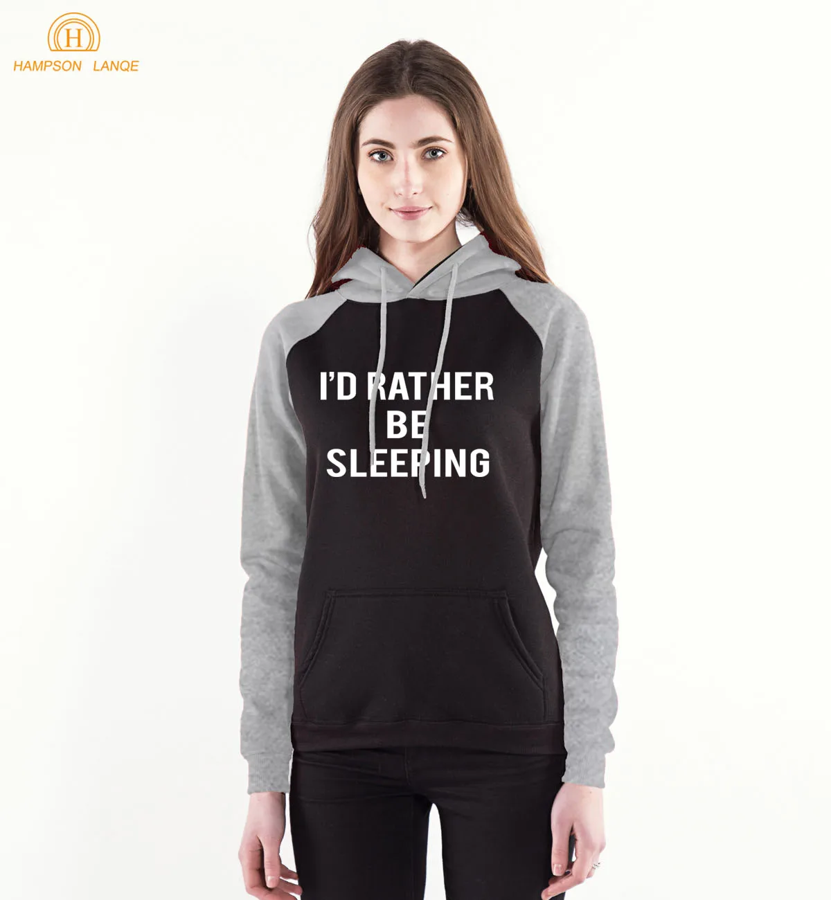 Забавный реглан для взрослых с надписью «I 'd Be Sleeping»; коллекция года; сезон весна-осень; Kawaii Wome; толстовка с капюшоном; теплый флисовый спортивный костюм