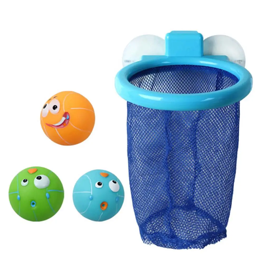 Blue Присоска Бассейн Ванная комната играть водный Баскетбол коробка подставка обруч Ванна игрушка для ванна для малышей стрельба игра с присосками - Цвет: Blue