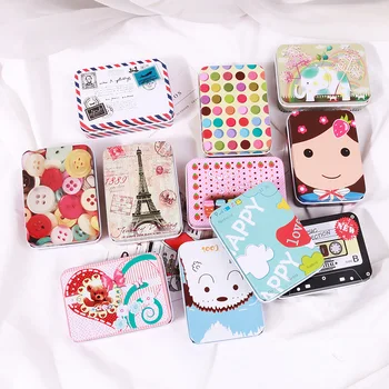 

Mini Cute Cartoon Tin Metal Drawer Receive Storage Box Candy Box Case Home Organizer Jewelry Container Gift Home