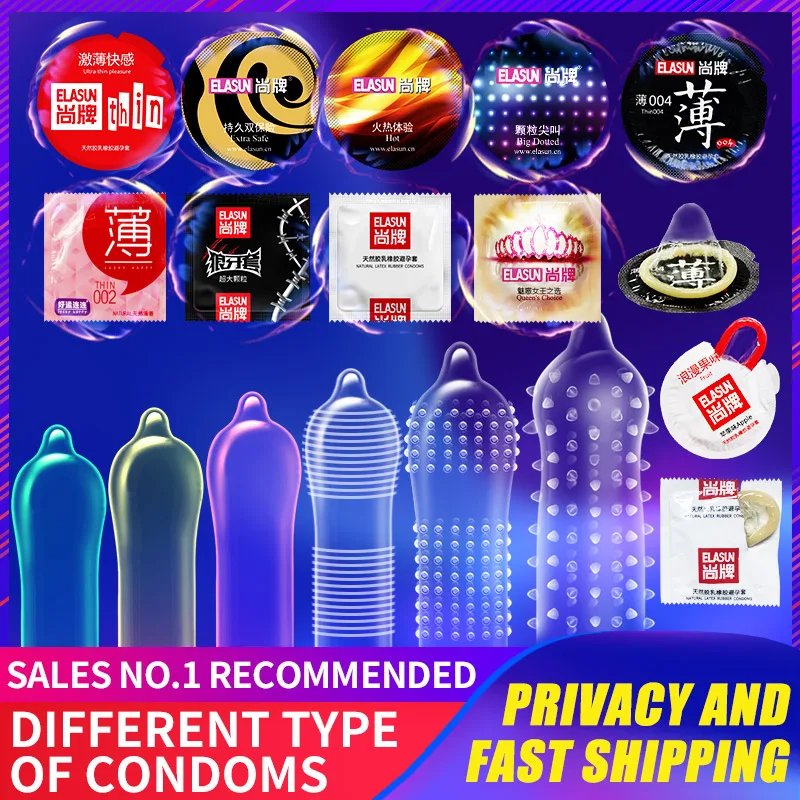 Elasun-condones de talla grande para hombre y mujer, preservativo de talla grande con diferentes variedades, condón lubricado con aceite, gran oferta