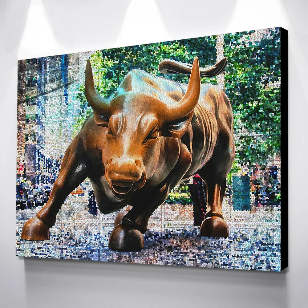 Плакат Wall Art Медь Bull изображение постеры печати на холсте и принты домашний Декор