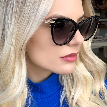 

QPeClou 2020 New Vintage Cat Eye Sunglasses Women Fashion Luxury Shining Diamond Sun Glasses Female Sexy Cateye Frame Shades