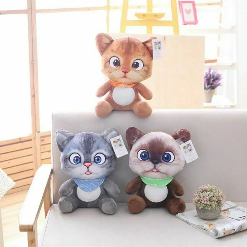Cat Plush Toy Pillow Cushion Animal Stuffed Doll 3D Printing Home Decor 35cm Plush Doll Christmas Toys for Children Home Decor