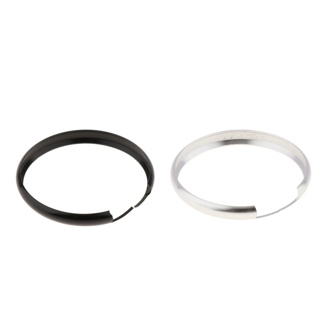 2pcs Alumnium Smart Key Fob Ring Rim Protective Trim Rings Replacement for Mini Cooper Countryman - Silver & Black