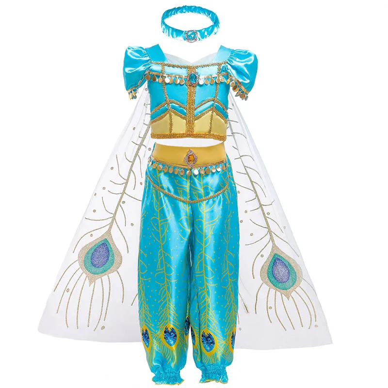 2019 г. Новая зимняя одежда для маленьких девочек модный костюм Аладдина, рождественский костюм из трех предметов, спортивный костюм для