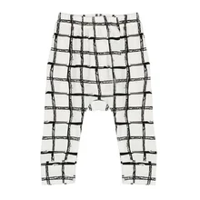 Весенне-осенние повседневные детские штаны для мальчиков и девочек хлопковые клетчатые брюки с рисунком
