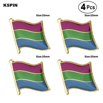 

Polysexual pride Brooches Lapel Pin Flag badge Brooch Pins Badges 4PC
