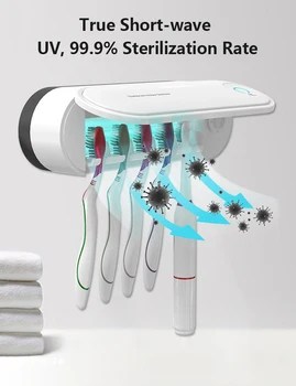 

USB Toothbrush Holder Toothbrush Ultraviolet Sterilization Drying Toothbrush Rack UV Light Toothbrush Sterilizer Punch-free