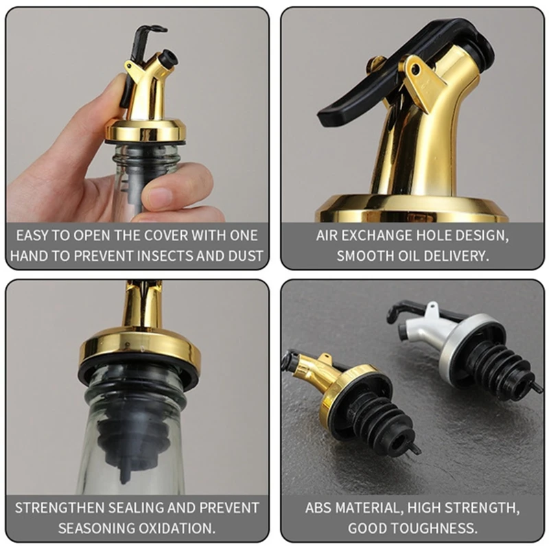 1 Pcs Oil Bottle Stopper Lock Plug Seal Leak-proof Food Grade Rubber Nozzle Sprayer Liquor Dispenser Wine Pourer Kitchen Bar Too