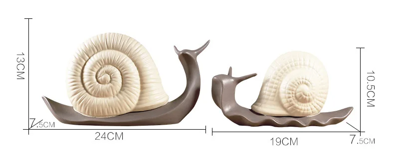 VILEAD 2 шт./компл. Керамика улитки фигурки скандинавские Креативные украшения аксессуары для дома Гостиная Спальня животных ремесла