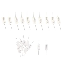 Fashion20 pièces résistances à ciment: 10 pièces, fil torsadé Axial 5W Watt 50 Ohm 5% et 10 pièces, plomb Axial en céramique 220 Ohm 5W