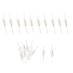 Fashion20 Pcs Cement Resistors:10 Pcs Axial Wirewound 5W Watt 50 Ohm 5% & 10 Pcs Axial Lead Ceramic 220 Ohm 5W