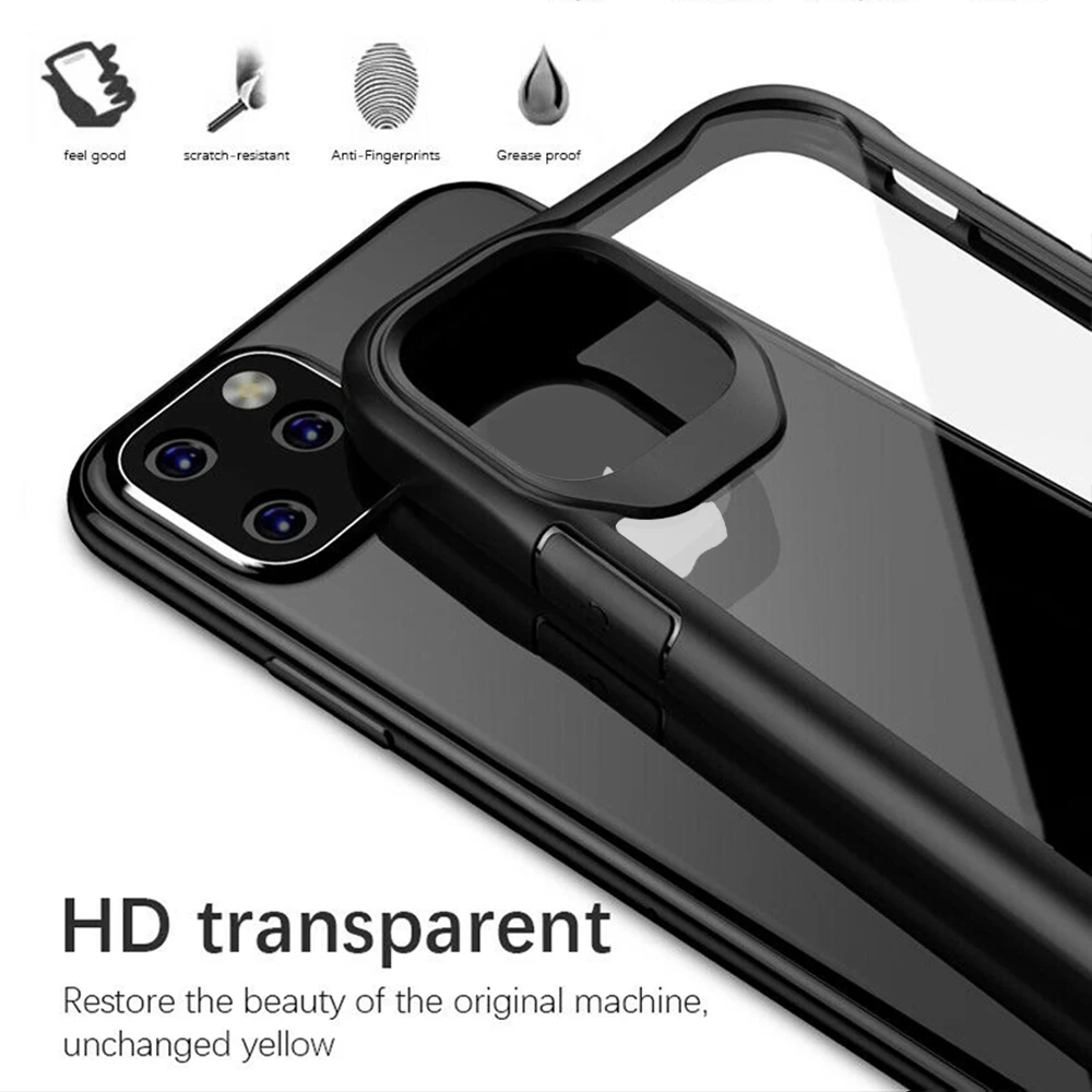 LLZ. COQUE противоударный чехол для IPhone 11 Pro Max TPU бампер Гибридный чехол для Iphoen 6 7 8 Plus Xs X Xr Max тонкий прозрачный чехол