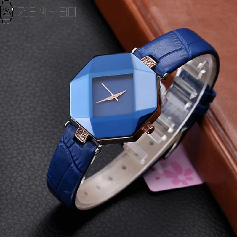 

Women watch simple delicate and compact watch wild pin buckle luxury fashion ladies geometric diamond dial quartz wristwatches