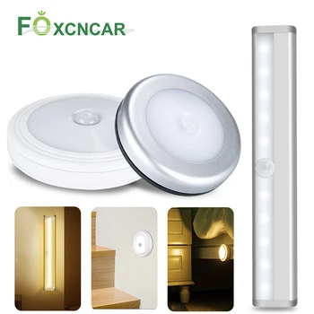 

PIR Wireless Lamp Battery Operated LED Under Cabinet Light Kitchen Motion Sensor Wardrobe Closet LED Stair Lights Easy Install
