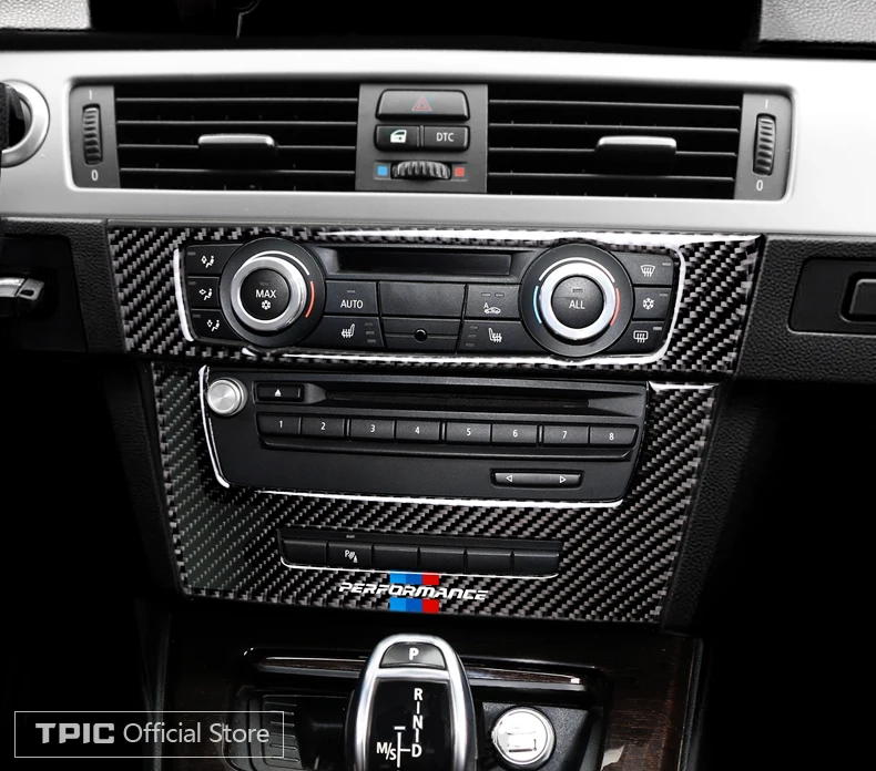 TPIC углеродного волокна декоративная рамка для Центральной приборной панели панель покрытие стикер для отделки М производительность автомобиля наклеивающиеся Переводные картинки для детей BMW e90 e92 e93 3 серии