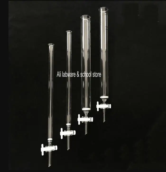 

1pcs 16mm 22mm 30mm 40mm*200mm 300mm 400mm lab glass sand core chromatography column with wide mouth and PTFE piston