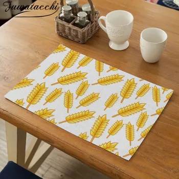 

Fuwatacchi Yellow Tablemat Dining Table Placemat Europe Style Home Kitchen Tools Tableware Pad Coaster Coffee Tea Place Mat