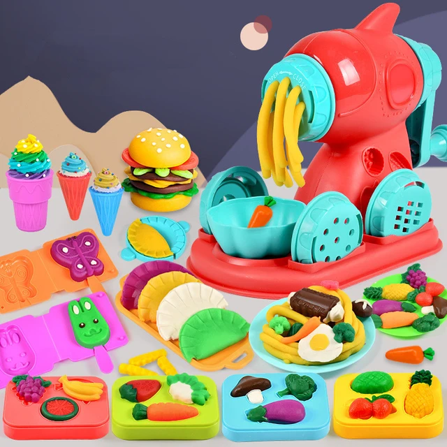 Juego de Herramientas de plastilina para niños, juguete creativo de  arcilla, máquina de helado de fideos