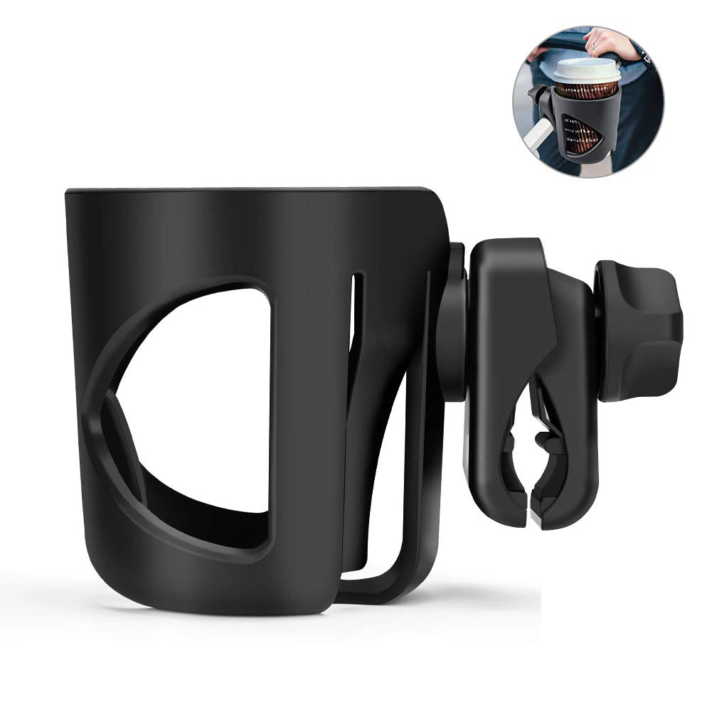 Крепление багги для хранения питьевой воды на открытом воздухе Hands-free Детские коляски постоянные аксессуары велосипед универсальный соска держатель бутылки кофе - Цвет: Черный