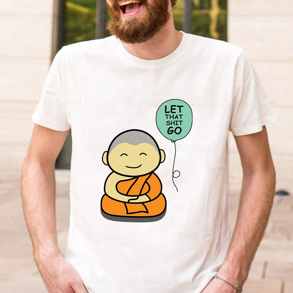 Смешные детские маленькие буддистские футболки с надписью Let That shitgo Humor летний
