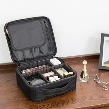 

Oxford Travel Makeup Organizer With Handle Waterproof Cosmetic Storage Lipstick Jewelry Brush Box Portable Shakeproof Makeup Bag