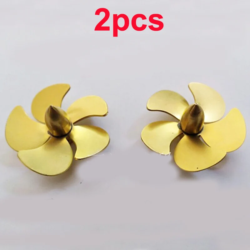 2pcs RC Simulation Boat Model Brass Propeller 5 Blades Paddle Diameter