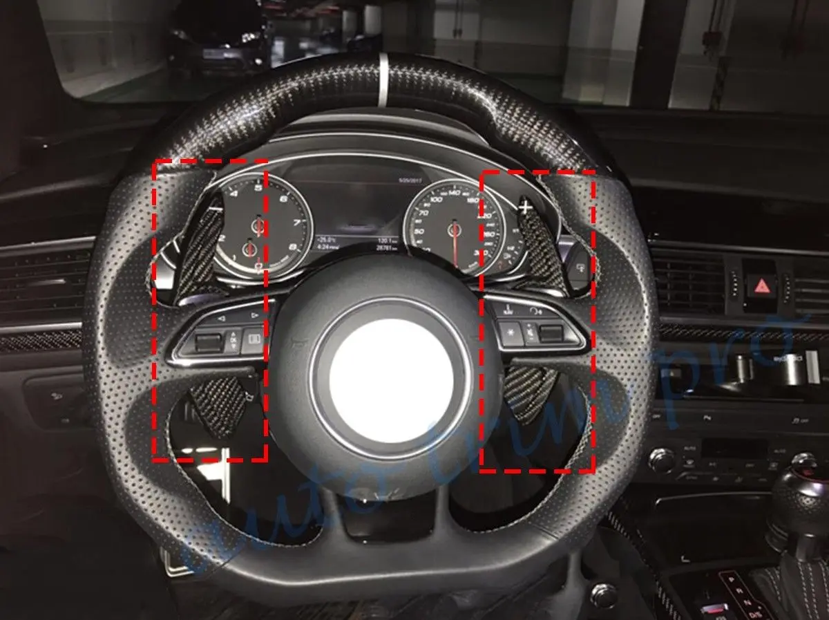 Углеродное волокно руль сдвиг весло переключения передач подходит для Audi TT Q3 Q5 Q7 A3 A4L A5 A6L A7 A8 S3 S5 S6 аксессуары