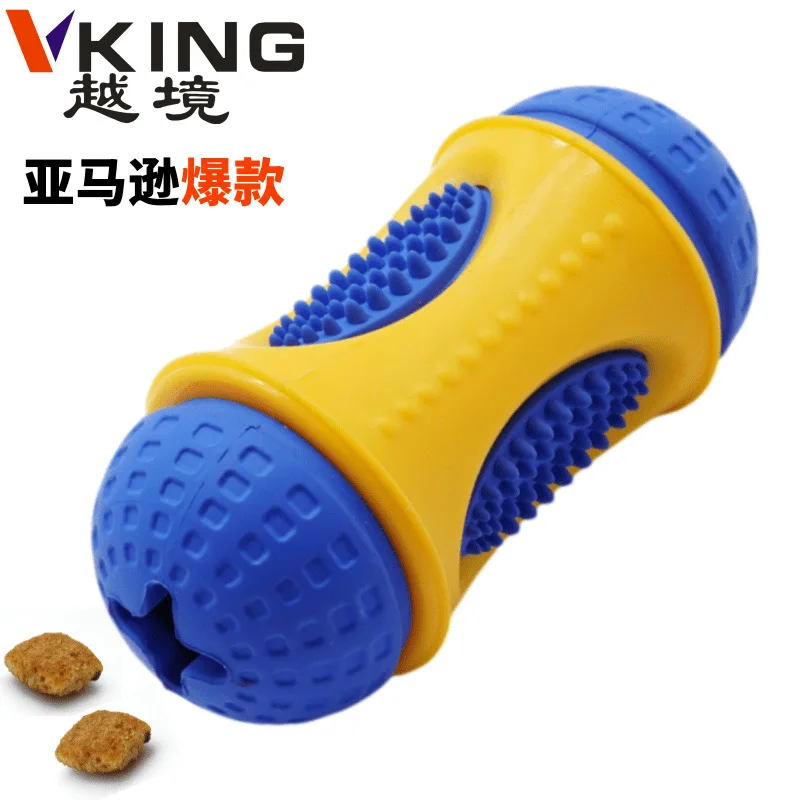 

Dog Toy Rubber Ball Chew Toy Dispenser Leakage Food Play Ball Interactive Pet Dental Teething Training Toys For Dogs