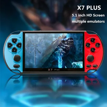 

X7-Plus Handheld Game player 5.1 inch HD screen Portable game console Multi simulators Movies Double Rocker Video Camera MP5