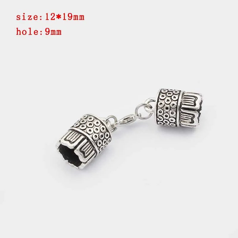 27 5 sets Zinc Alloy Clasp Lobster Clasps Hook End Caps Connectors For 5/6/7/8/10mm Leather Cord Bracelet Necklace Jewelry Making - Цвет: 27