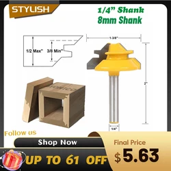 Mèche de toupie Anti retour, petite mèche de routeur à onglet de verrouillage, 45 degrés, 1/2 pouces, en Stock, 1/4 pouces, coupe Tenon à tige pour outils de menuiserie esmeril, 1 pièce 