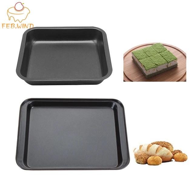 9.5x7 8x8 Inch Small Baking Sheet Oblong/Square Cake Pans Carbon