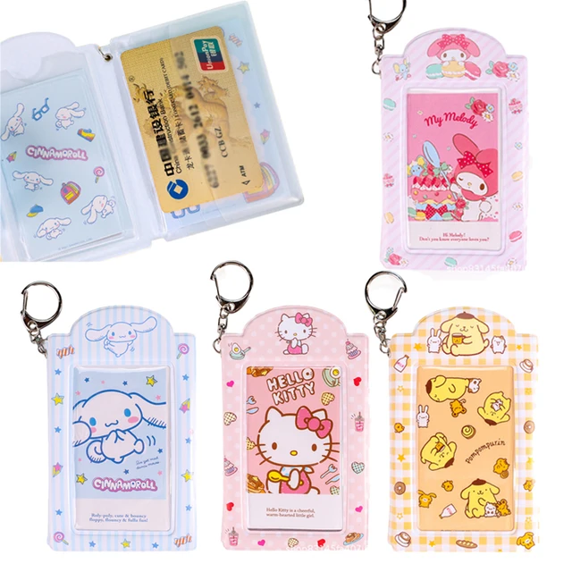 Kawaii Cartoon Card Sleeve Cinnamoroll Kuromi My Melody Anime Bus Card Student Campus Meal Card Protection Package Pendant 1