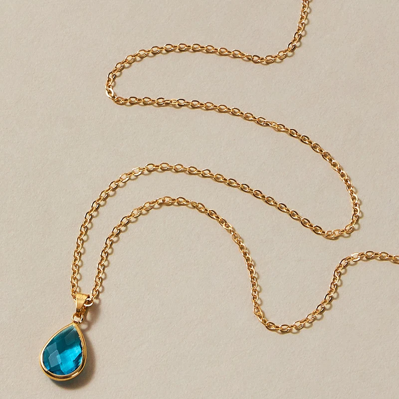 

HuaTang элегантный синий циркон серьги в форме капли воды кулон ожерелье для женщин длинные цепочки с украшением в виде кристаллов ожерелья Модные женские вечерние, ювелирное изделие, подарок