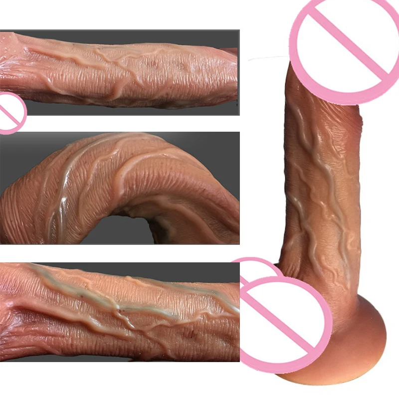Dildo Realistic G Spot Stimulate Soft Silicone Simulation Penis Huge Big Dick Suction Cup Testicular Adult Sex Toys For Women