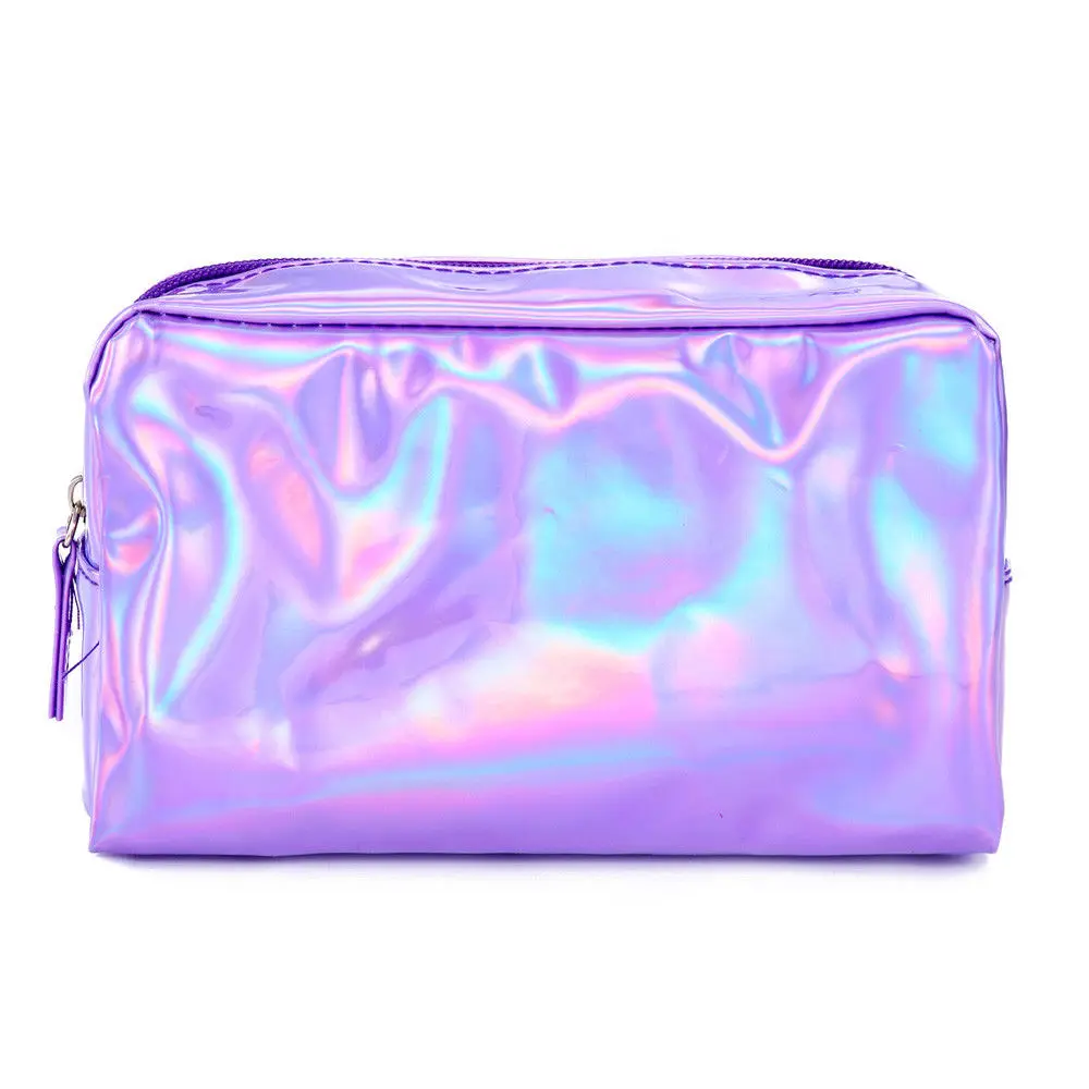 

New Fashion Women Ladies Multi-Function Purse Box Travel Makeup Cosmetic Bag Toiletry Pencil Case Purple Gold Silver