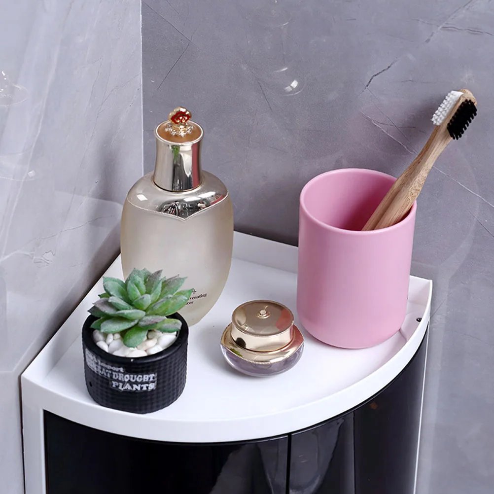 1 Set Bathroom Shelf Plastic Triangle Storage Rack Wall-Absorbing Cosmetic Storage Box Free Punching Bathroom Accessories