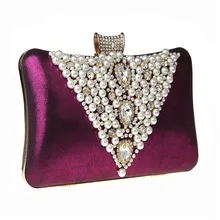Новинка, женская вечерняя сумочка, имитация жемчуга, шелковый атлас, клатч, Классическая сумка-мессенджер с бриллиантами, Сумочка для свадебной вечеринки, Bolsa Mujer WY22