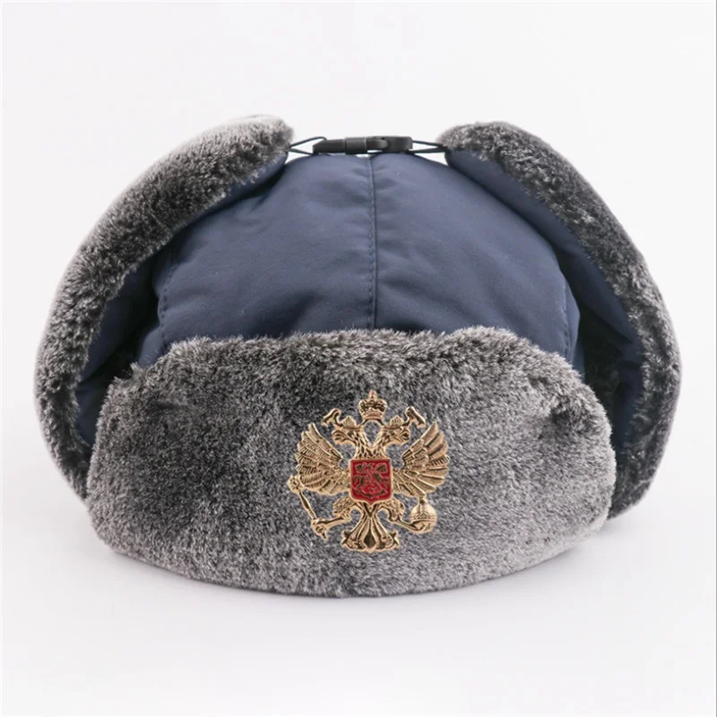 WZCX военный российский знак Пилот Бомбардировщик шапка-ушанка сохраняет тепло водонепроницаемые ветрозащитные уличные мужские снежные шапки