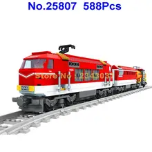 Ausini 25807, 588 шт., серия "Город", железнодорожные дорожки, железнодорожные перевозки, строительные блоки, 1 фигурка, игрушка