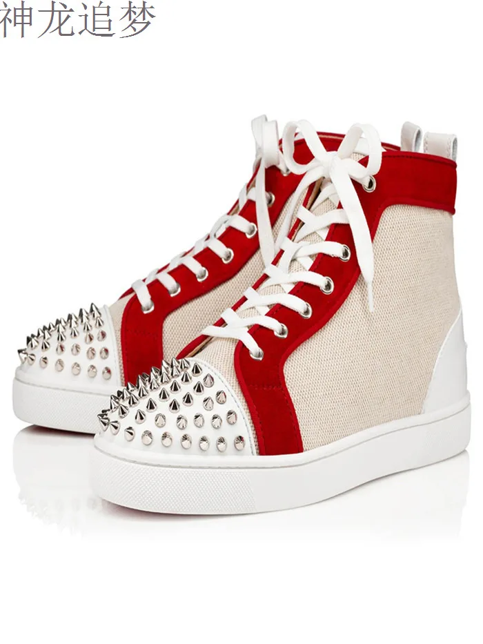 

2020-20 Newest Mens Spikes Casual Shoes Hot Sale High Top Lace-up Sneakers Adult Shoes Fashion Show Club Daily Footwear Man