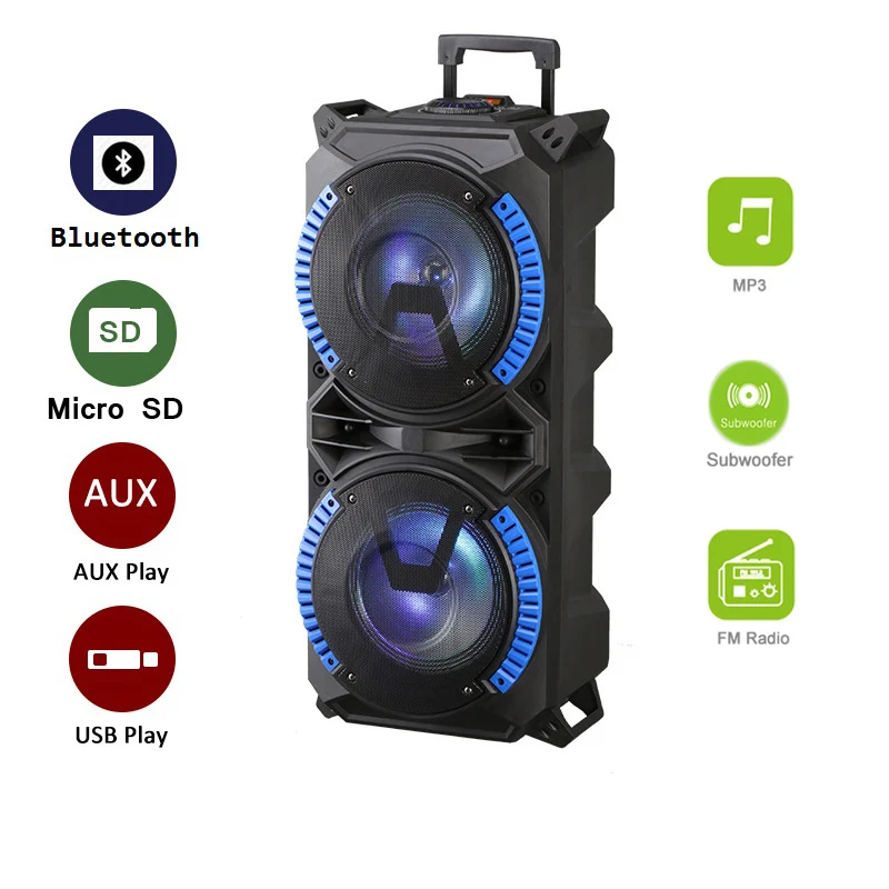 Met opzet uniek climax Wireless Portable Trolley Speaker System High Powered Bluetooth Compatible  Indoor And Outdoor Dj Sound Stereo Loudspeaker W/usb - Karaoke Players -  AliExpress